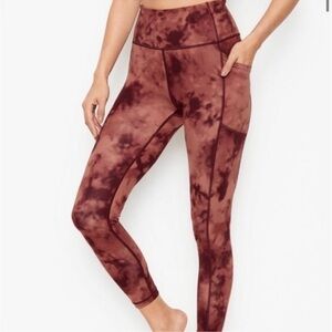 Victoria's Secret VS Incredible Essential High Rise Legging Wine Tie Dye Size 10